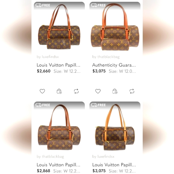 Louis Vuitton PAPILLON 30 Handbag Pouch Monogrammed Canvas - Picture 5 of 17